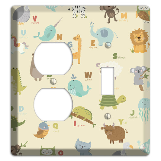 Animal Alphabet 2 Duplex / Toggle Wallplate