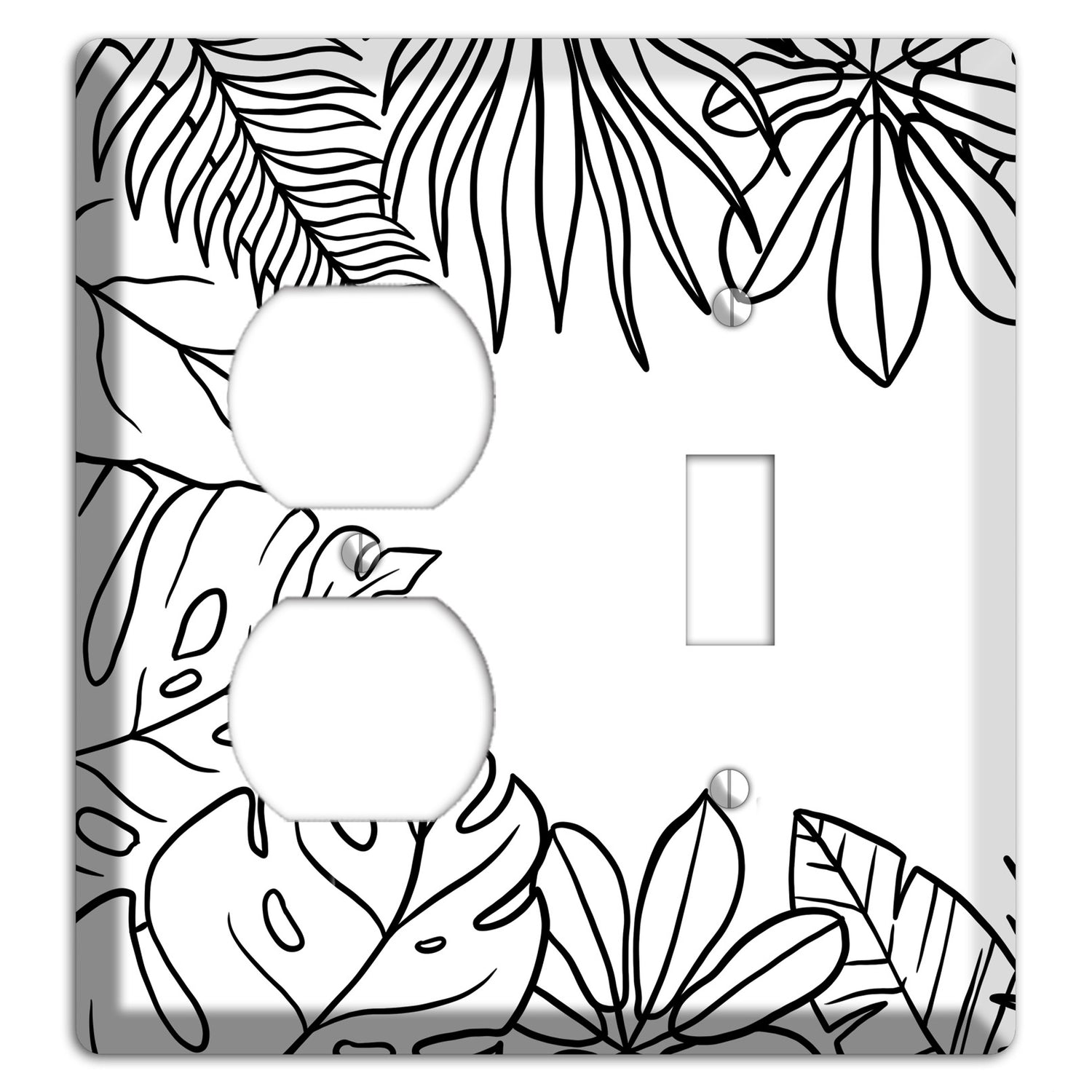 Hand-Drawn Leaves 3 Duplex / Toggle Wallplate