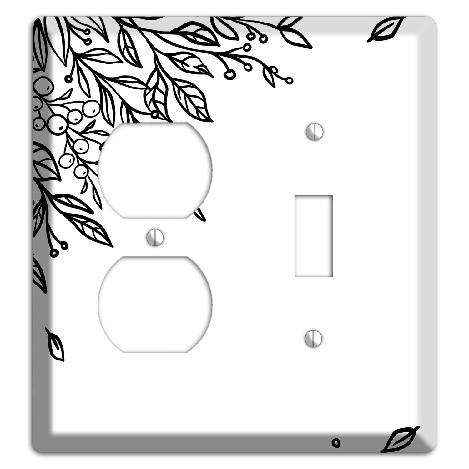 Hand-Drawn Floral 4 Duplex / Toggle Wallplate