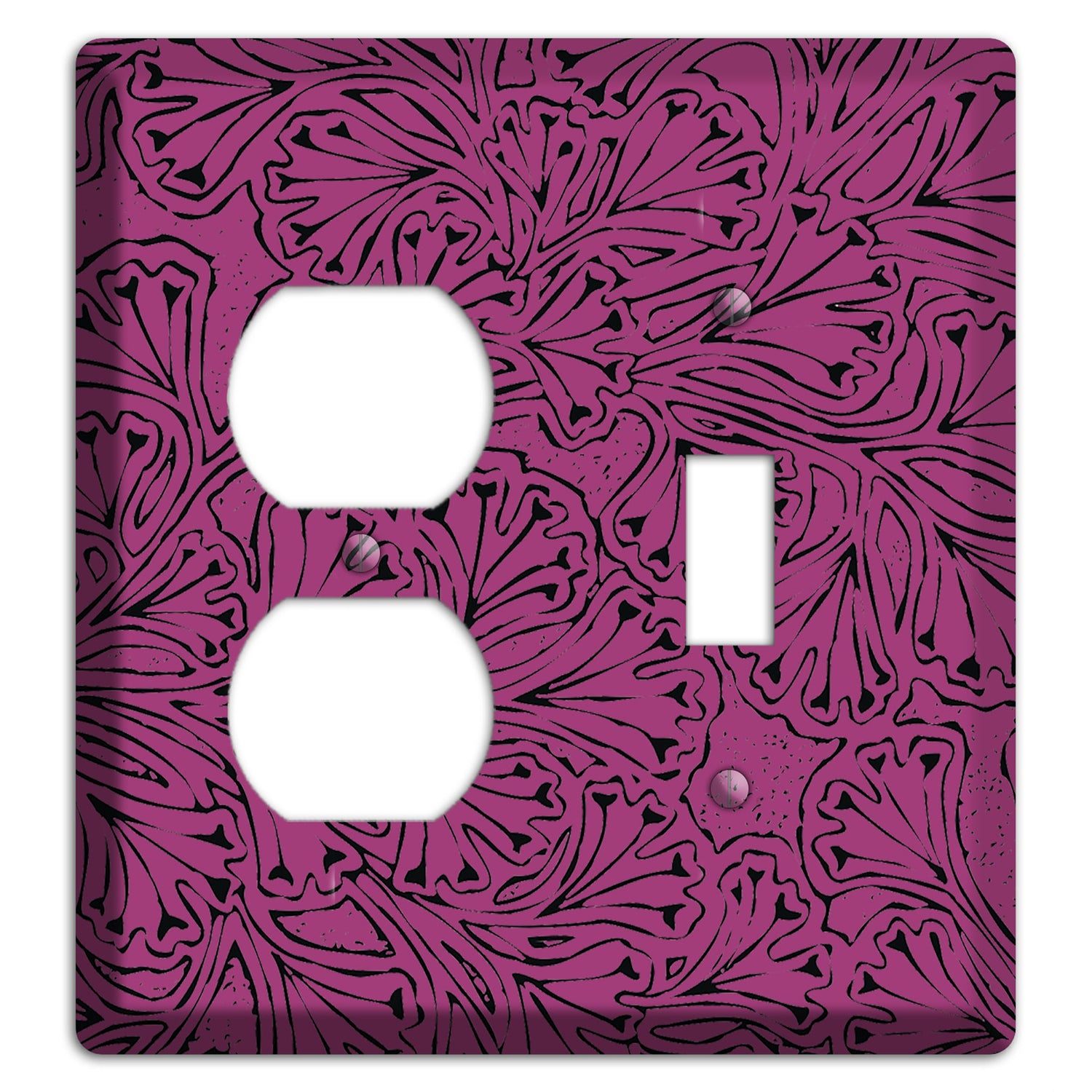 Deco Plum Interlocking Floral Duplex / Toggle Wallplate