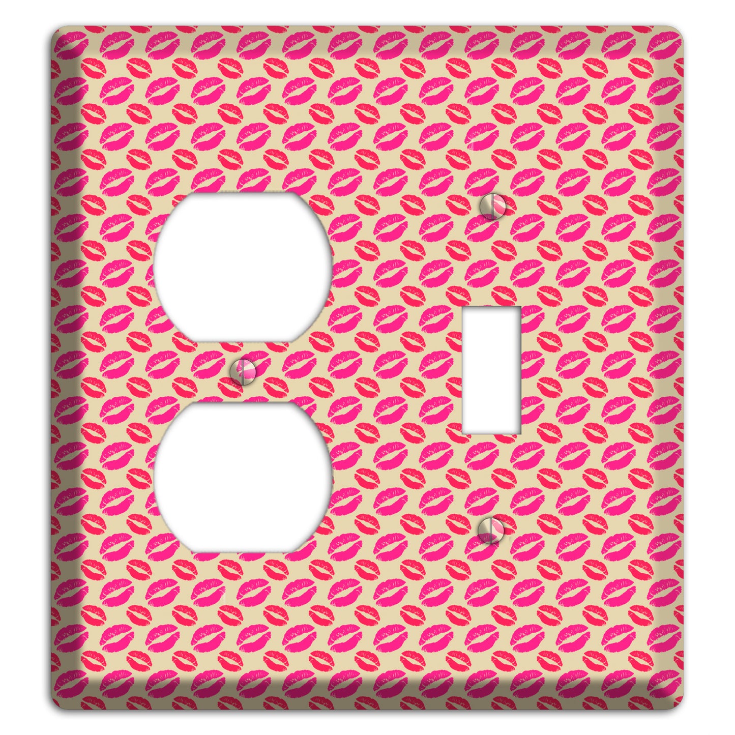 Pink and Red Kisses Duplex / Toggle Wallplate