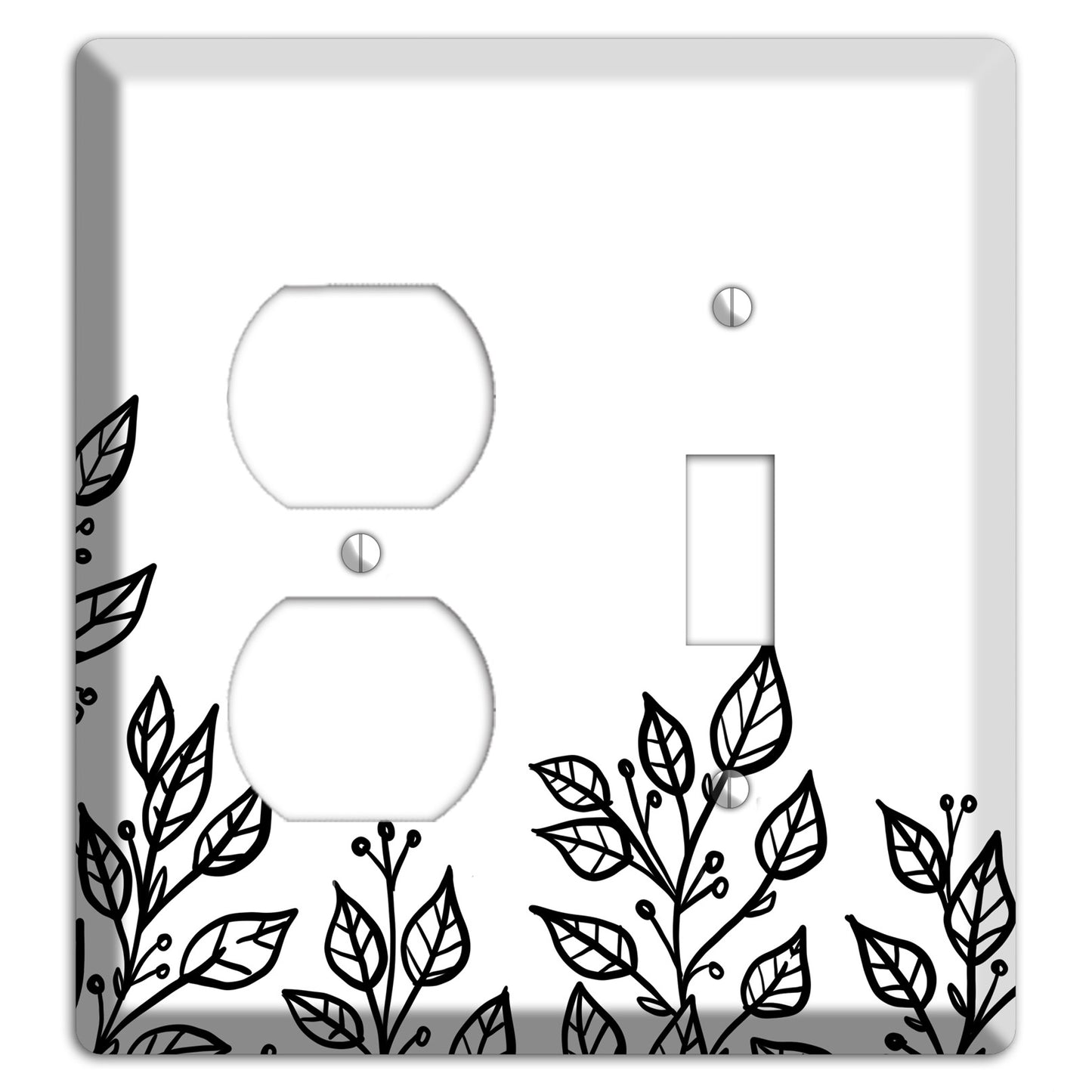 Hand-Drawn Floral 20 Duplex / Toggle Wallplate