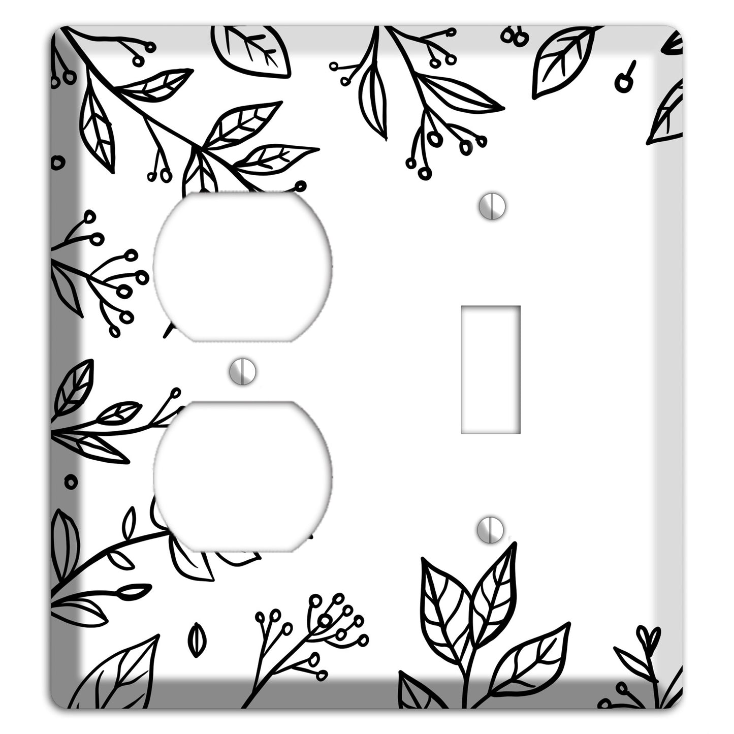 Hand-Drawn Floral 28 Duplex / Toggle Wallplate