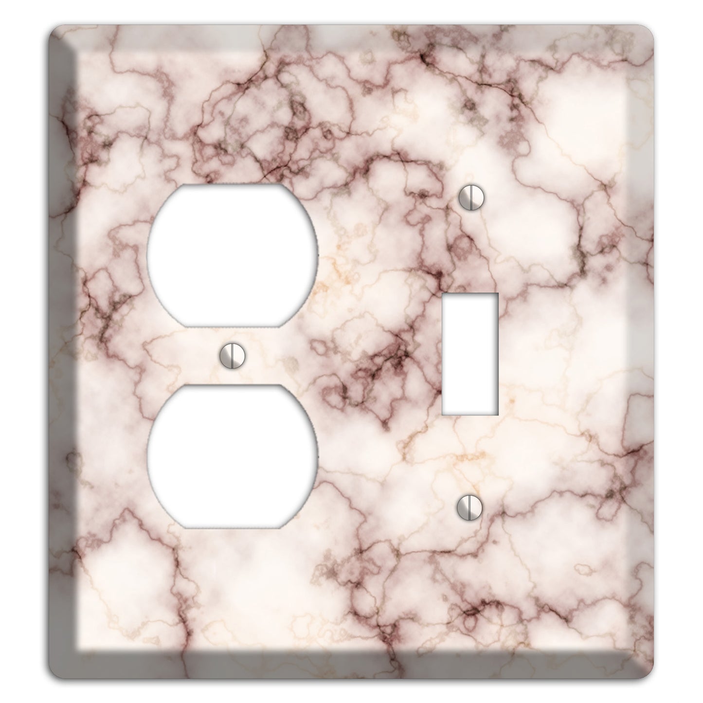 Burgundy Stained Marble Duplex / Toggle Wallplate