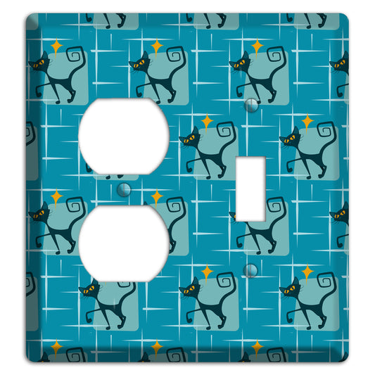 Teal Kitties Duplex / Toggle Wallplate