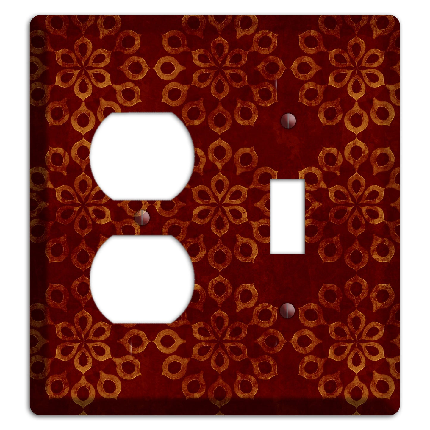 Maroon Grunge Suzani Duplex / Toggle Wallplate