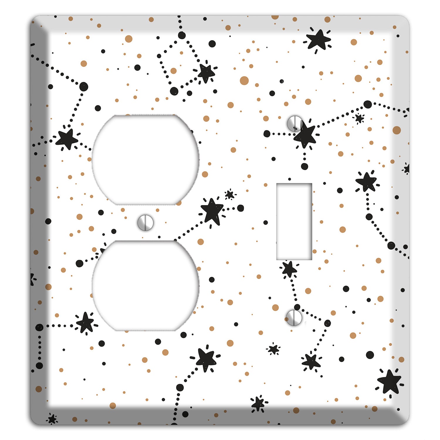 Constellations White Duplex / Toggle Wallplate