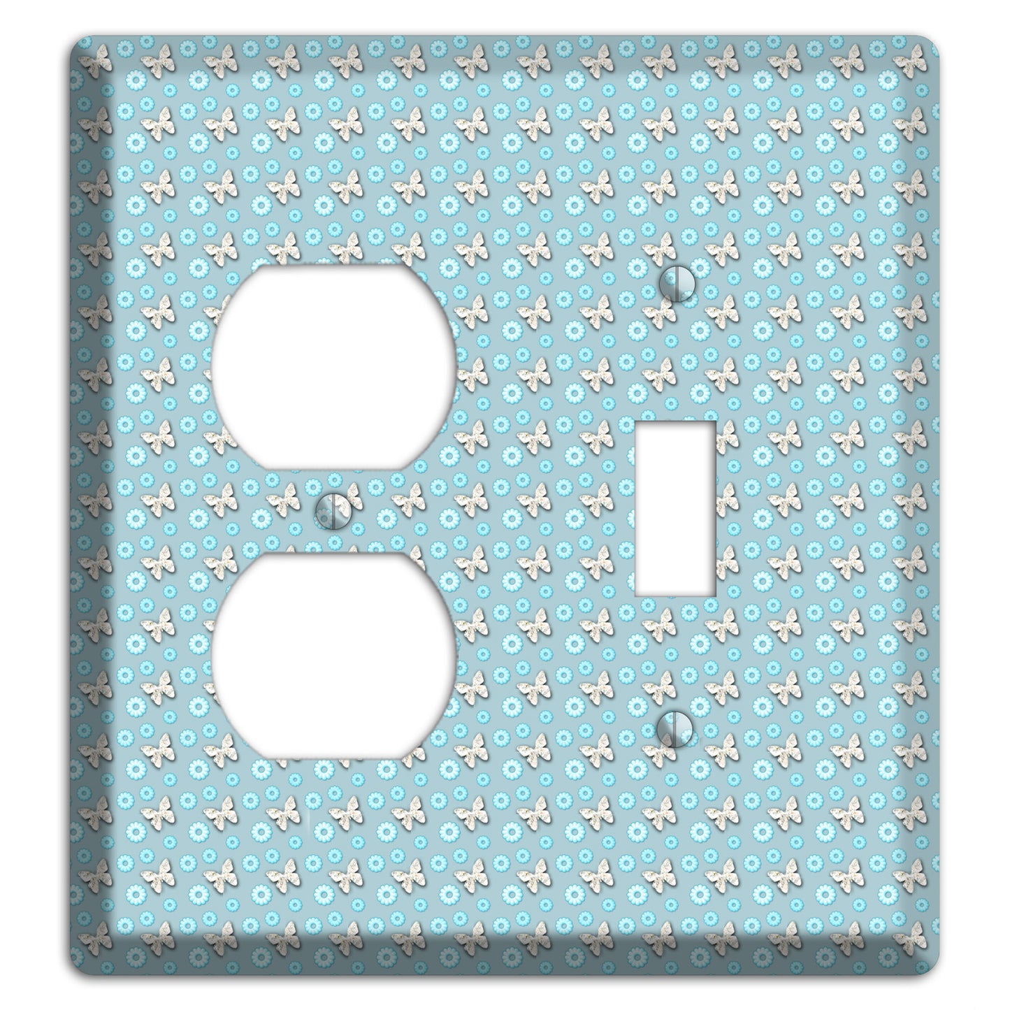 Blue with Butterflies Duplex / Toggle Wallplate