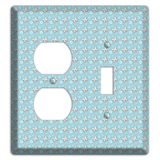 Blue with Butterflies Duplex / Toggle Wallplate