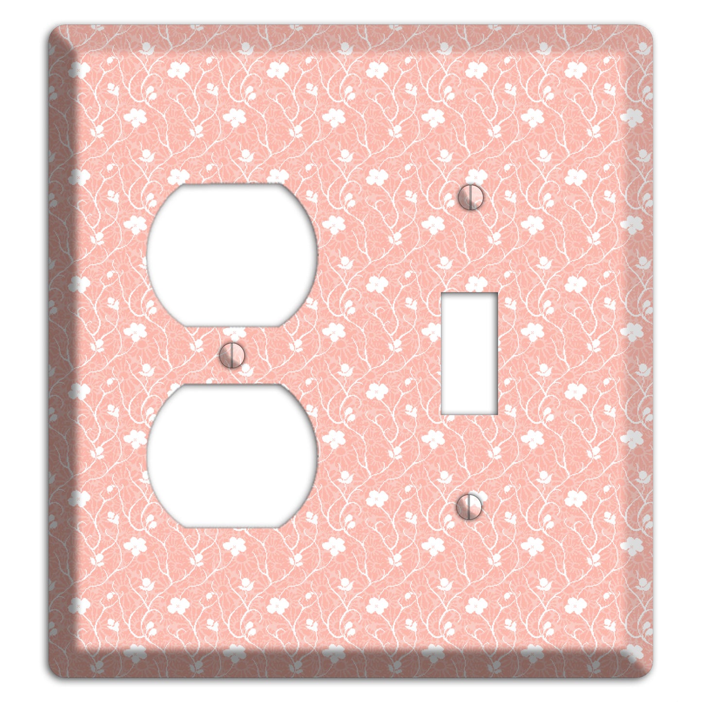 Salmon Sprig Duplex / Toggle Wallplate