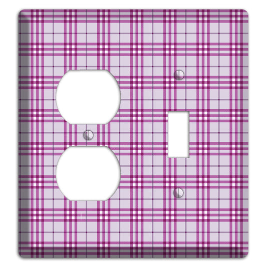 Purple Plaid Duplex / Toggle Wallplate