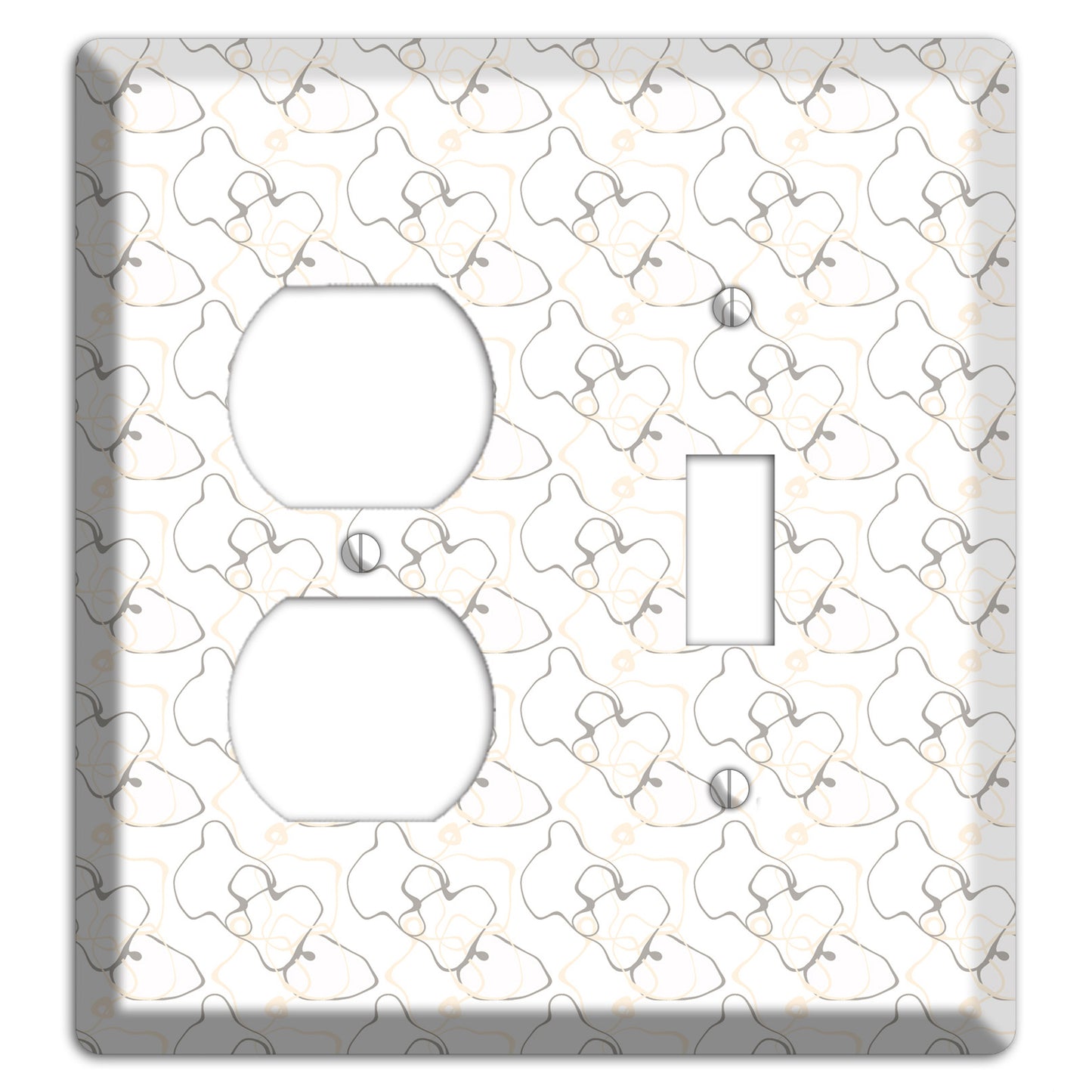 White with Irregular Circles Duplex / Toggle Wallplate