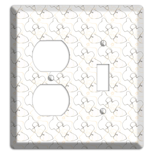 White with Irregular Circles Duplex / Toggle Wallplate