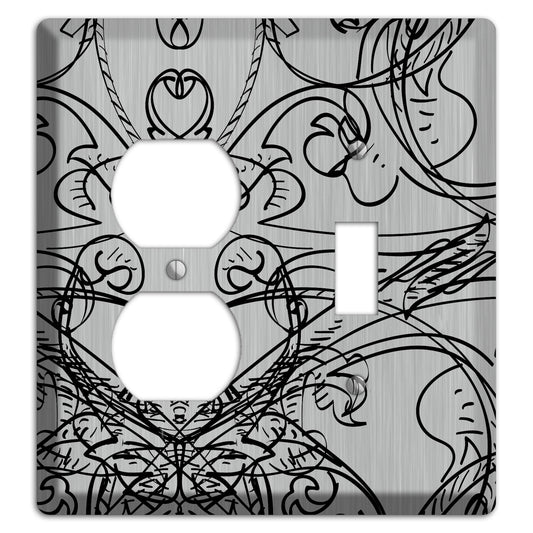 Black Deco Sketch  Stainless Duplex / Toggle Wallplate