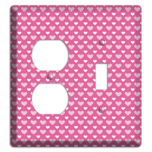 Tiled Small Hearts Duplex / Toggle Wallplate