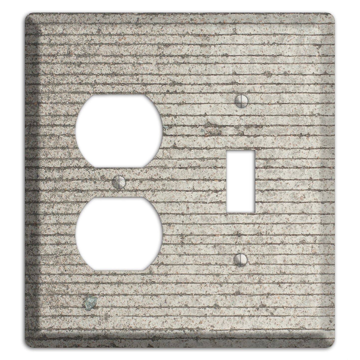 Horizontal Concrete Duplex / Toggle Wallplate