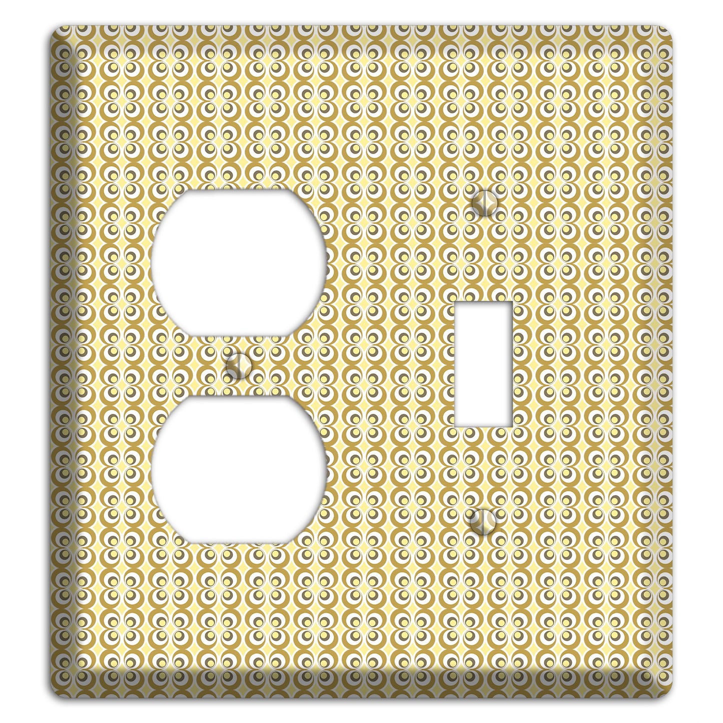 Yellow Offset Bullseye Duplex / Toggle Wallplate