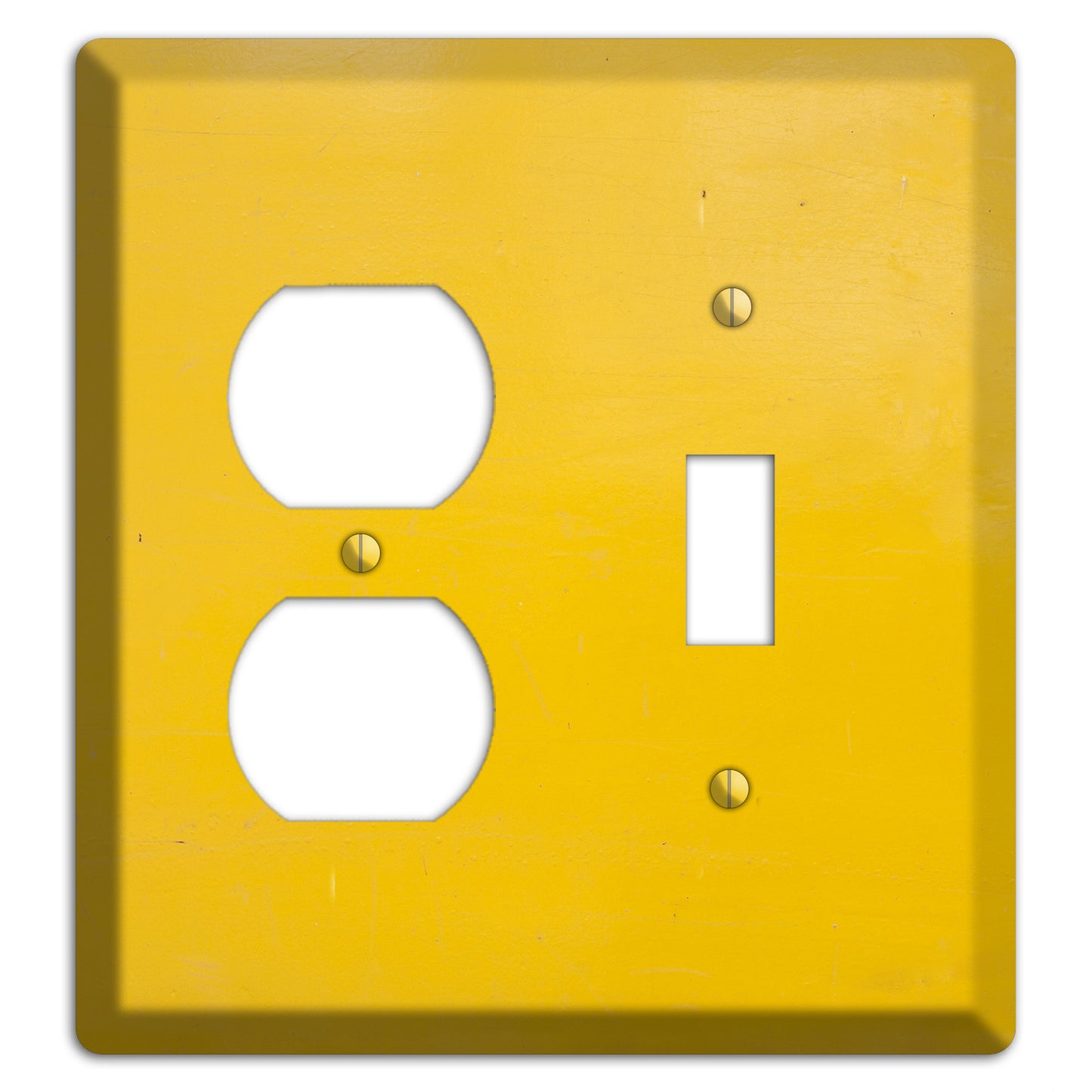 Bright Yellow Concrete Duplex / Toggle Wallplate