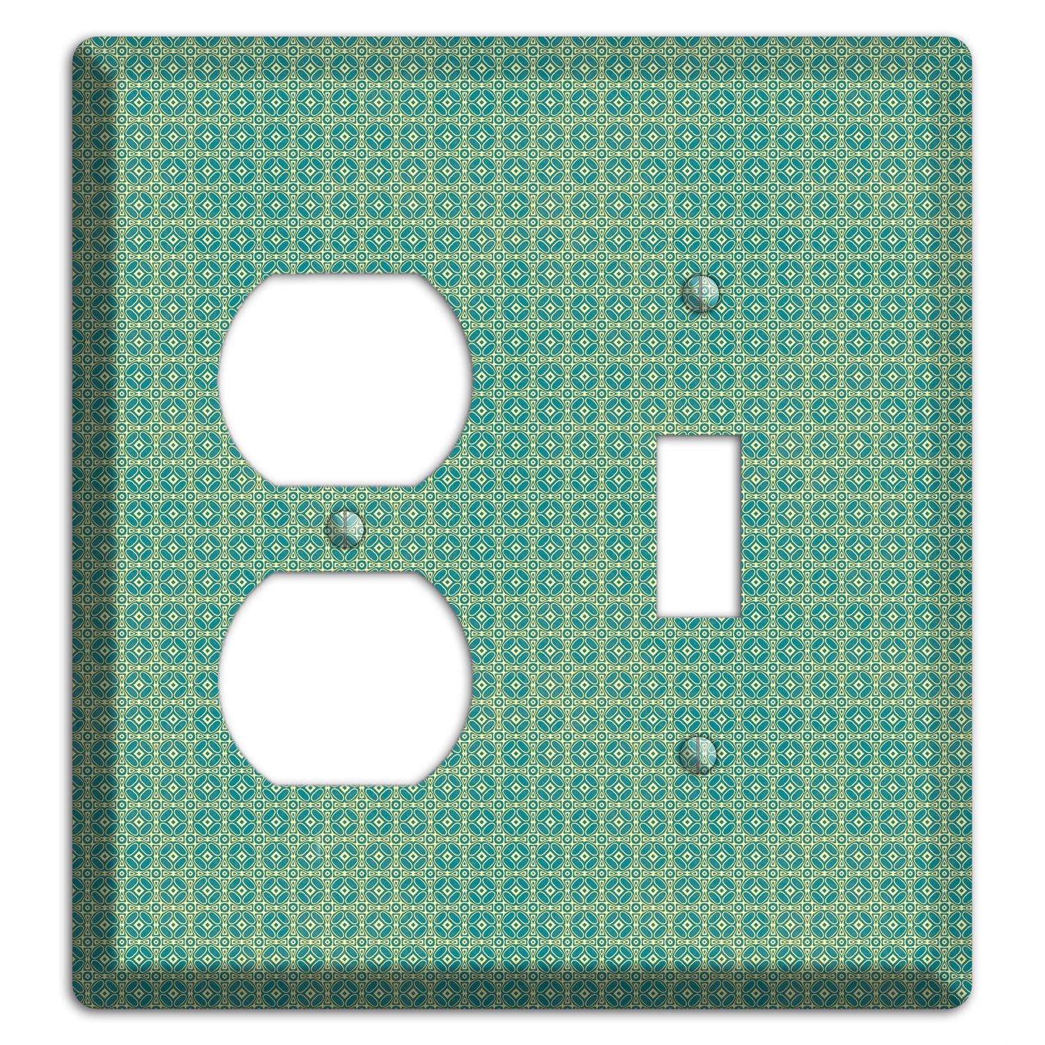 Multi Soft Green Arabesque Duplex / Toggle Wallplate