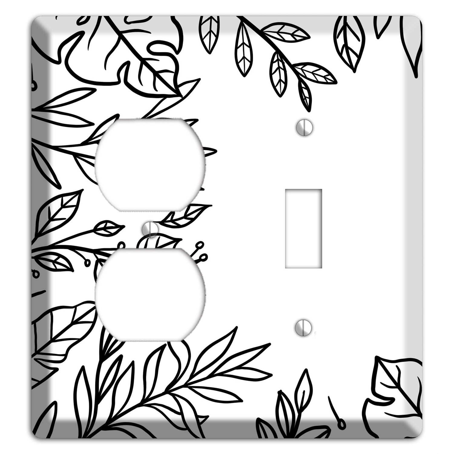 Hand-Drawn Leaves 6 Duplex / Toggle Wallplate