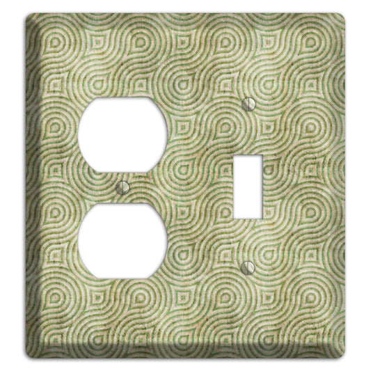 Light Green Swirl Duplex / Toggle Wallplate