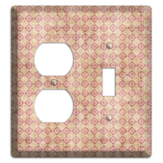 Red and Beige Diamond Circles Duplex / Toggle Wallplate