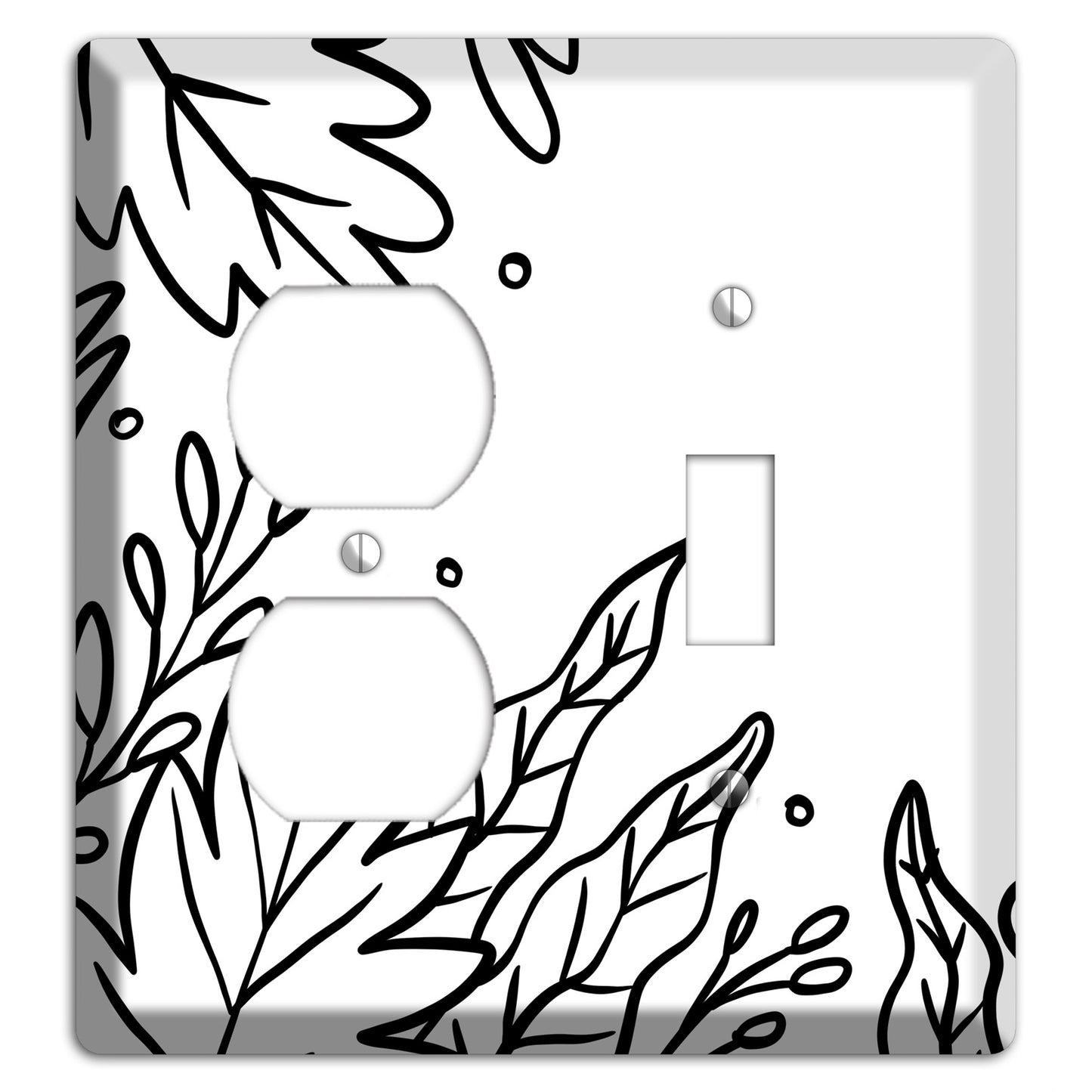 Hand-Drawn Floral 12 Duplex / Toggle Wallplate