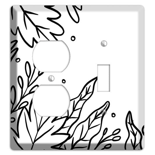 Hand-Drawn Floral 12 Duplex / Toggle Wallplate