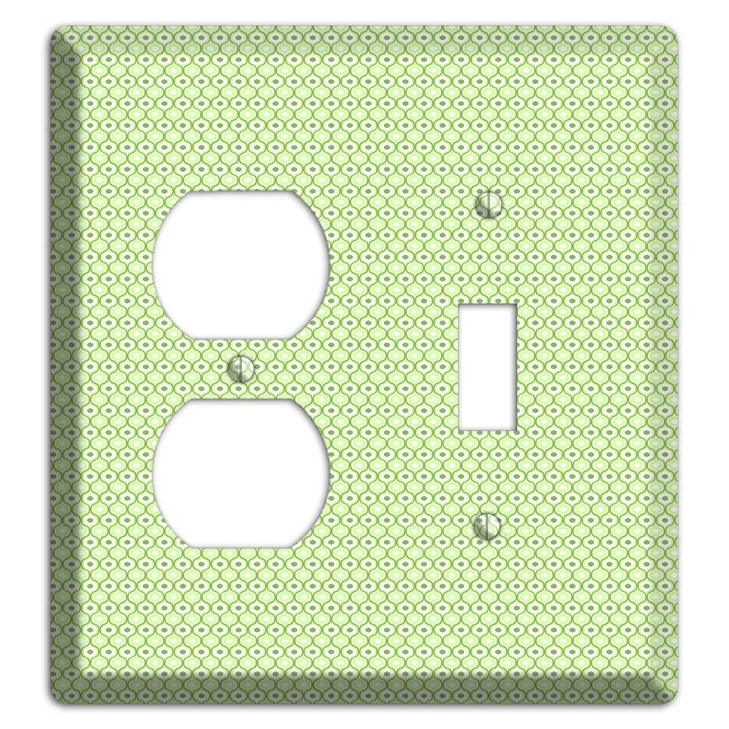 Multi Green Tiny Double Scallop Duplex / Toggle Wallplate