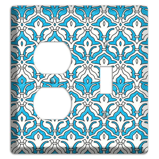 Blue Scallop Tapestry Duplex / Toggle Wallplate