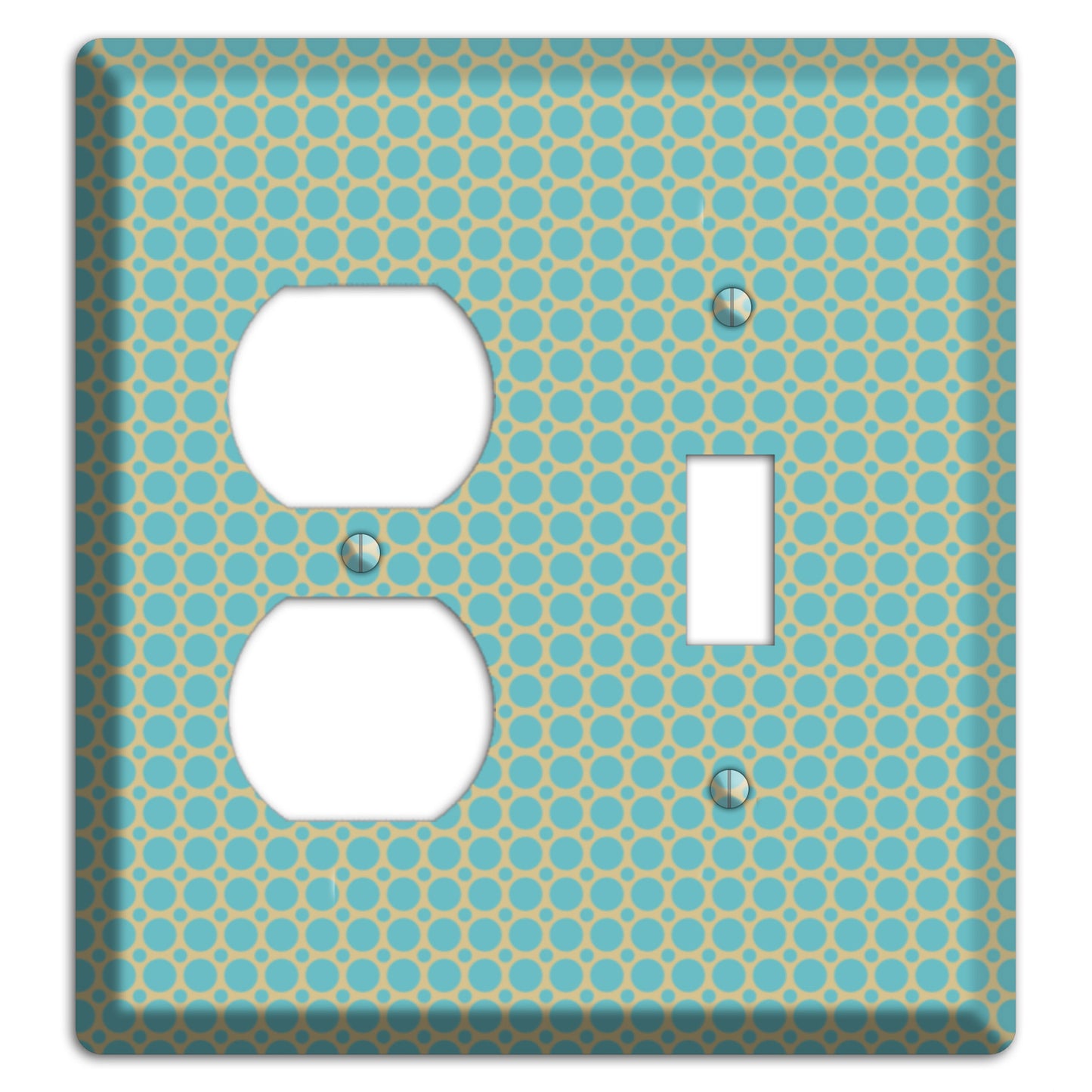 Dusty Blue Tiled Multi Small Dots Duplex / Toggle Wallplate