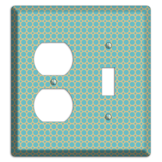 Dusty Blue Tiled Multi Small Dots Duplex / Toggle Wallplate