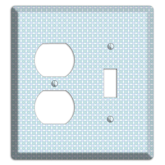 Light Blue and Lavender Tiled Tiny Arabesque Duplex / Toggle Wallplate