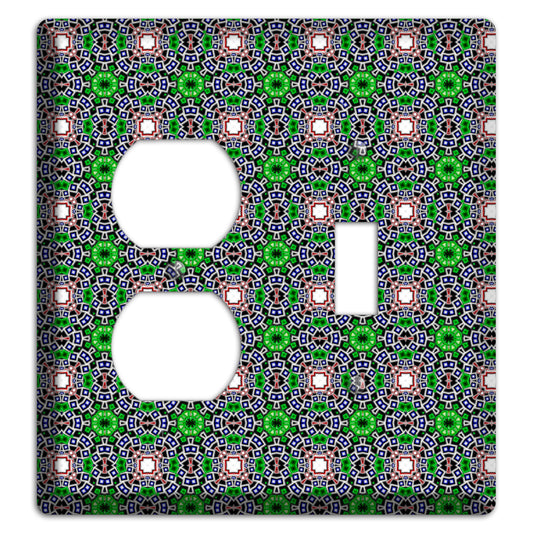 Green Foulard 4 Duplex / Toggle Wallplate