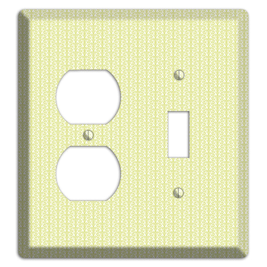 Olive Tiny Toile Half Drop Duplex / Toggle Wallplate