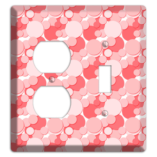 Multi Pink Bubble Dots Duplex / Toggle Wallplate