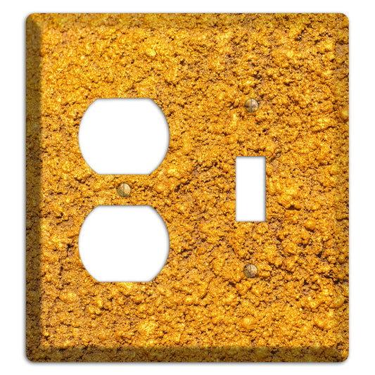 Yellow Textured Concrete Duplex / Toggle Wallplate