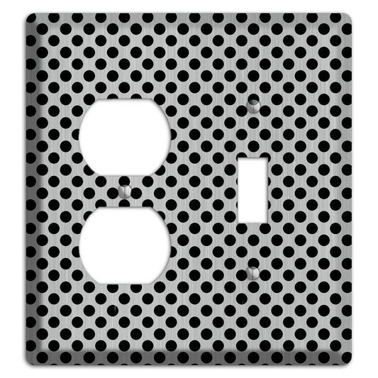 Packed Small Polka Dots Stainless Duplex / Toggle Wallplate