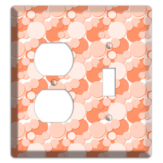 Multi Coral Bubble Dots Duplex / Toggle Wallplate