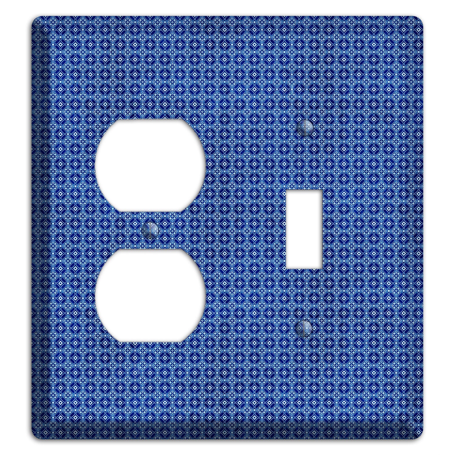 Multi Blue Arabesque Duplex / Toggle Wallplate