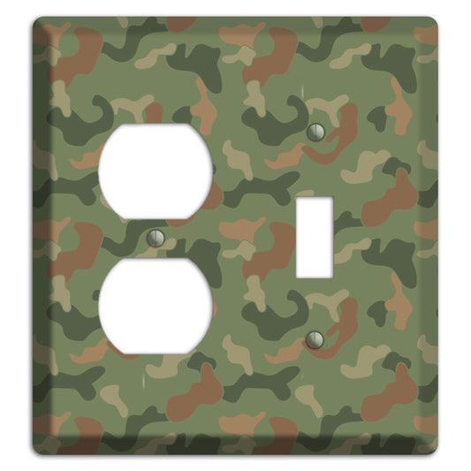 Jungle Green Camo Duplex / Toggle Wallplate