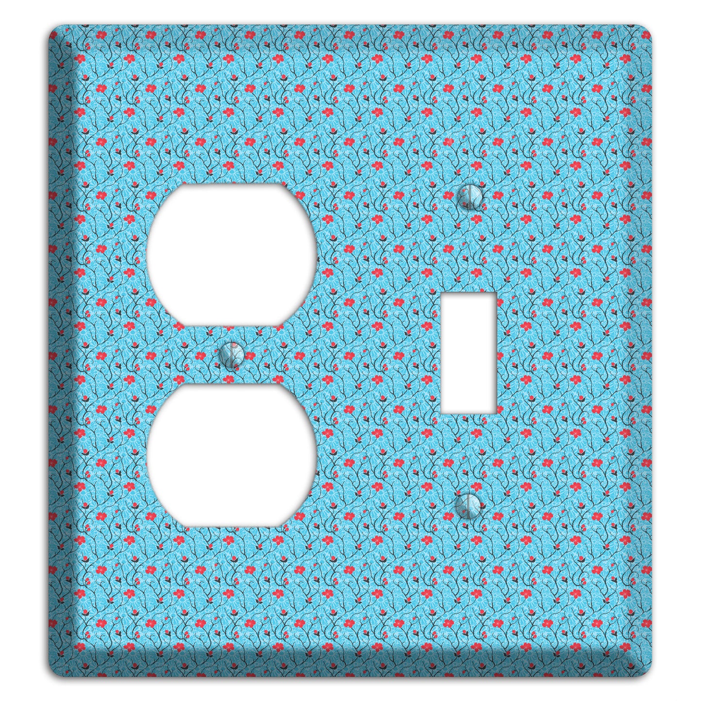 Light Blue Calico Duplex / Toggle Wallplate