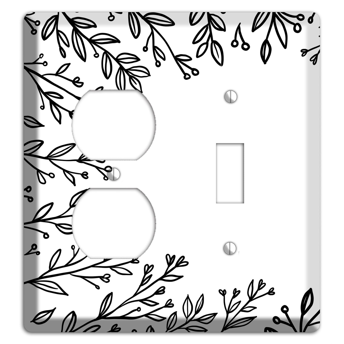 Hand-Drawn Floral 27 Duplex / Toggle Wallplate