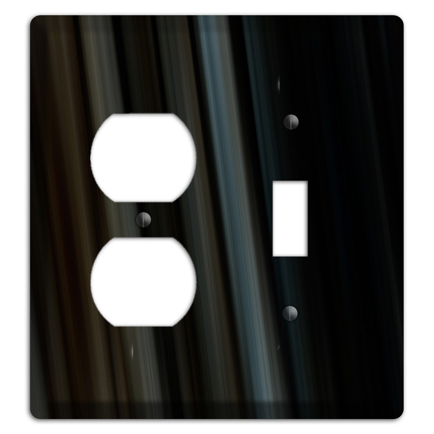 Black Ray of Light Duplex / Toggle Wallplate