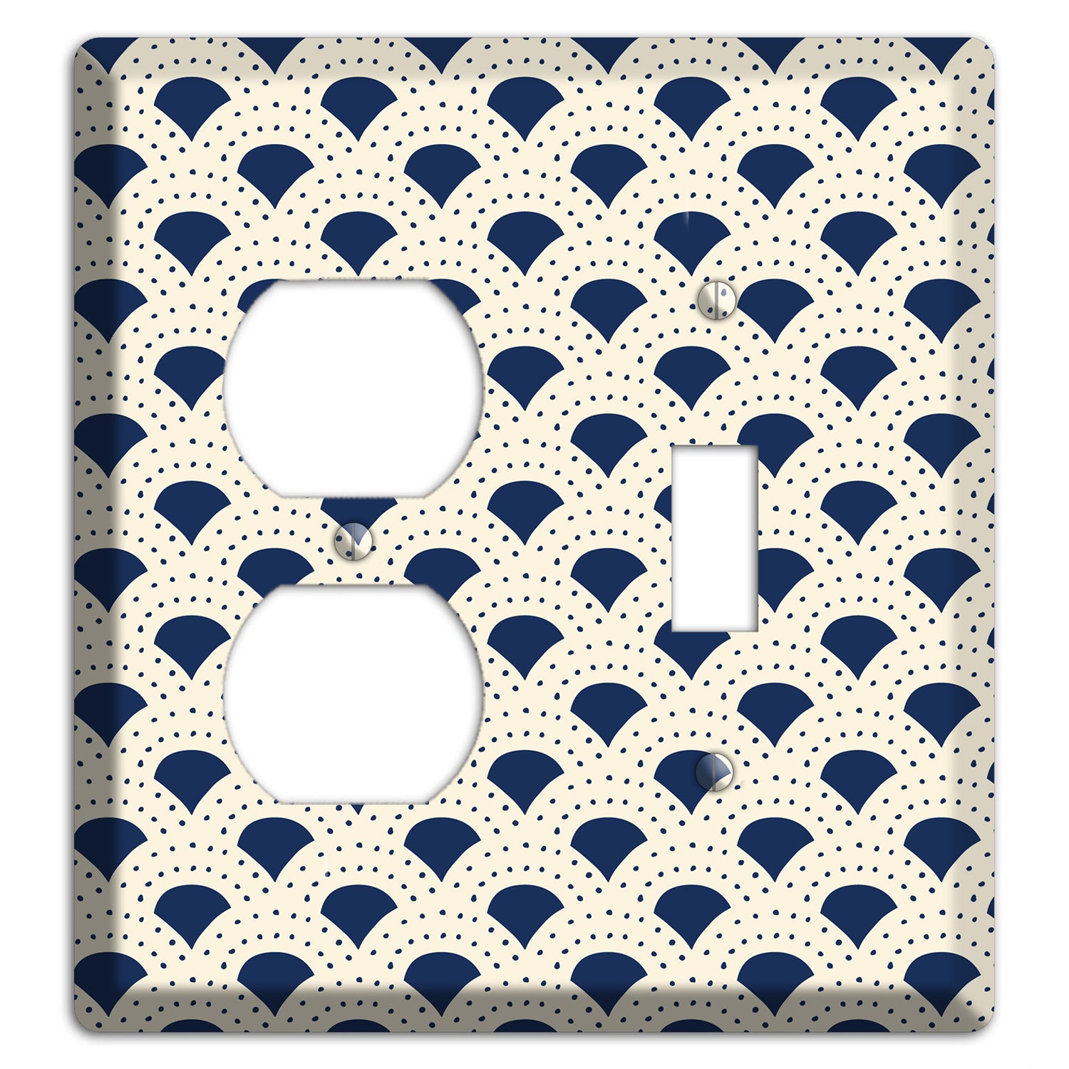 Navy Confetti Fan Duplex / Toggle Wallplate