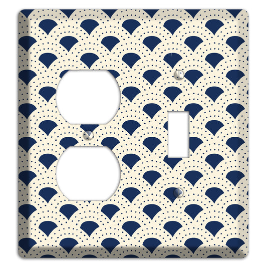 Navy Confetti Fan Duplex / Toggle Wallplate