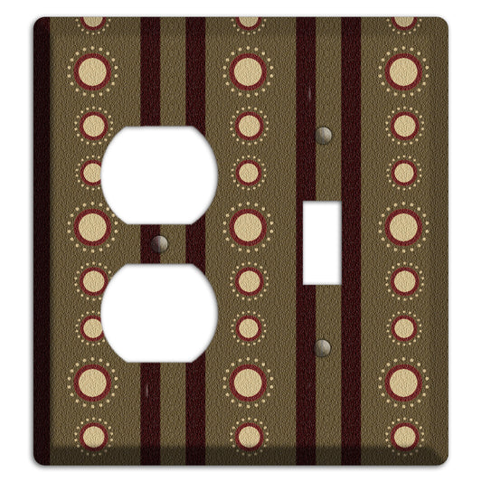 Multi Brown Suzani Duplex / Toggle Wallplate