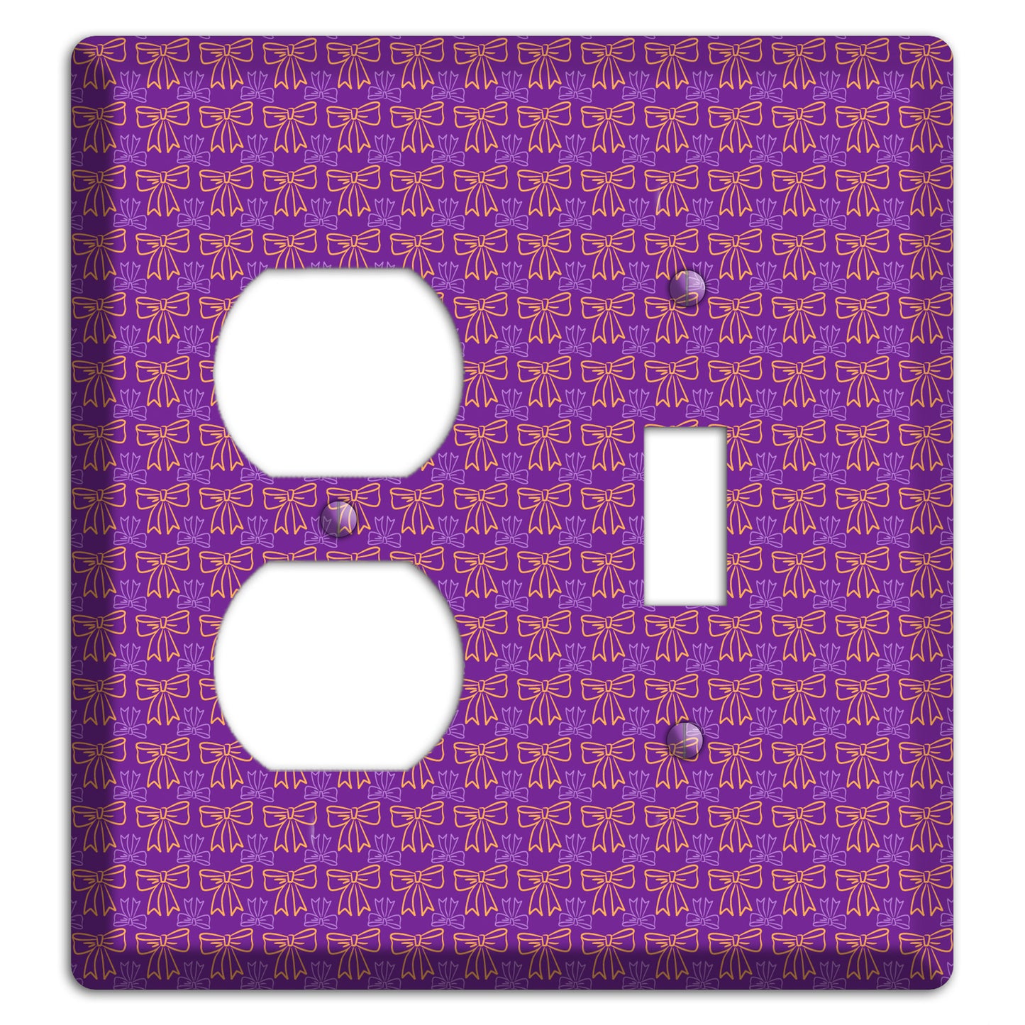 Purple with Pink Bows Duplex / Toggle Wallplate