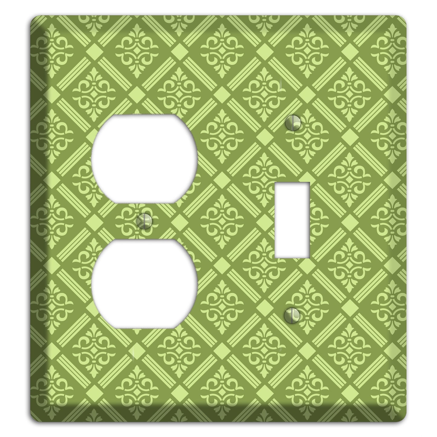 Green Damask diamonds Duplex / Toggle Wallplate