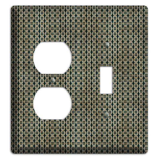 Dark Green Grunge Tiny Tiled Tapestry 3 Duplex / Toggle Wallplate